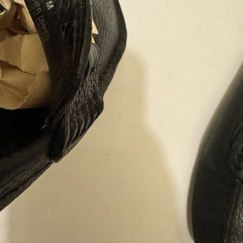 Tory Burch Black Leather Loafers with Gold Accent